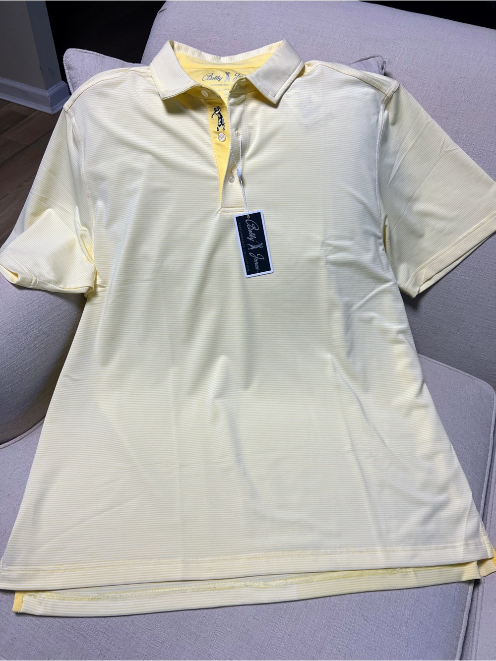 Bobby Jones Light Yellow Striped Polo